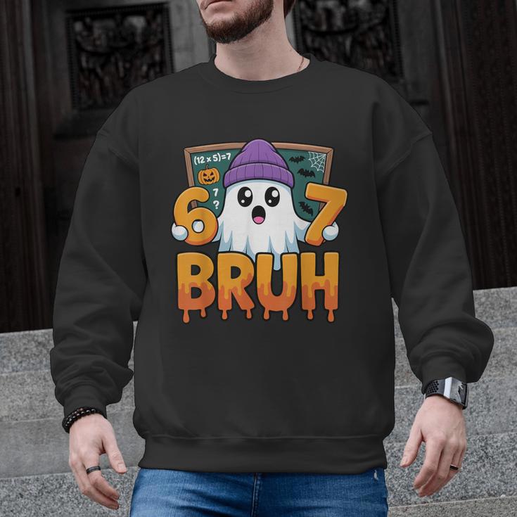 67 Teacher Ghost Six Seven Meme Math Equation Bruh Halloween Men Graphic Sweatshirt