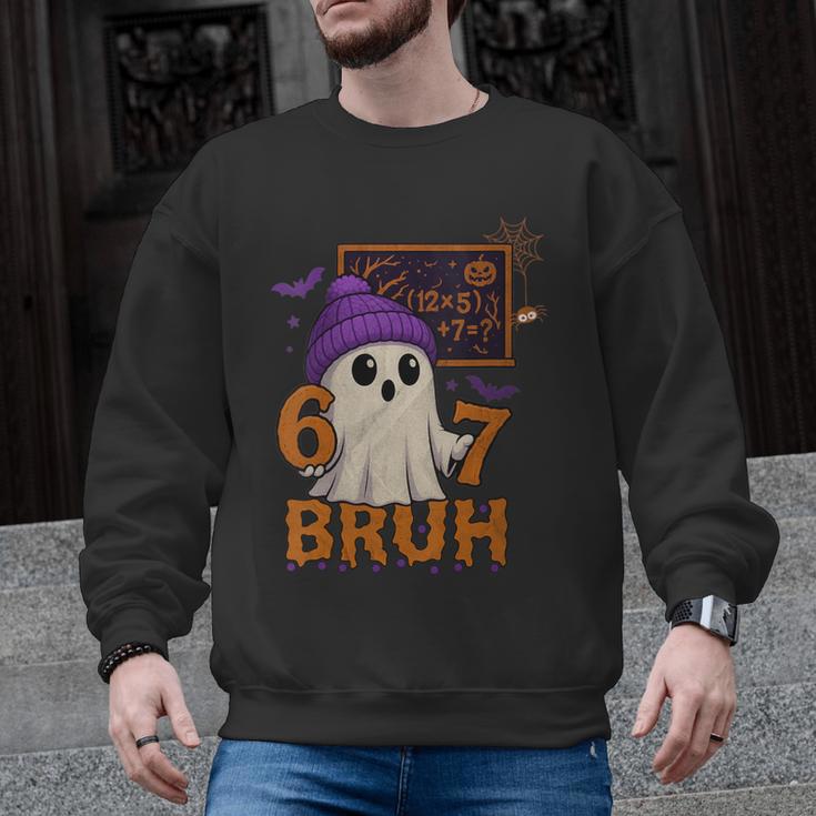 67 Teacher Halloween Ghost Six Seven Meme Math Equation Bruh Men Graphic Sweatshirt