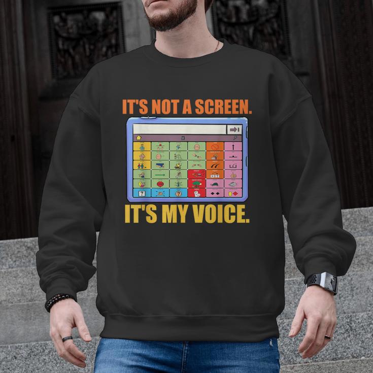 AAC Awareness AAC Teacher It's Not A Screen It's My Voice Men Women Men Graphic Sweatshirt