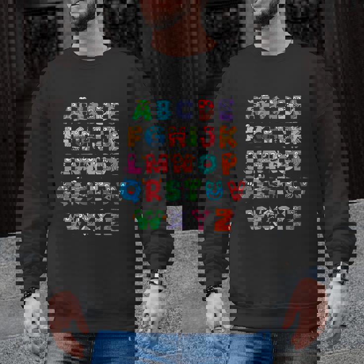 ABC Cute Monster Alphabet Halloween Teacher Costume Kids Men Graphic Sweatshirt