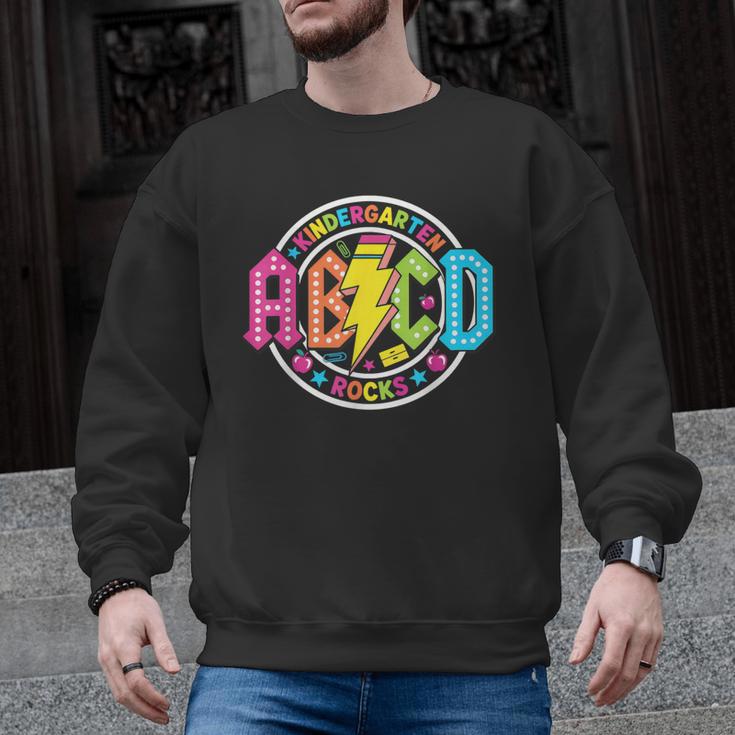 ABCD Kindergarten Rocks Back To School Teachers Students Men Graphic Sweatshirt