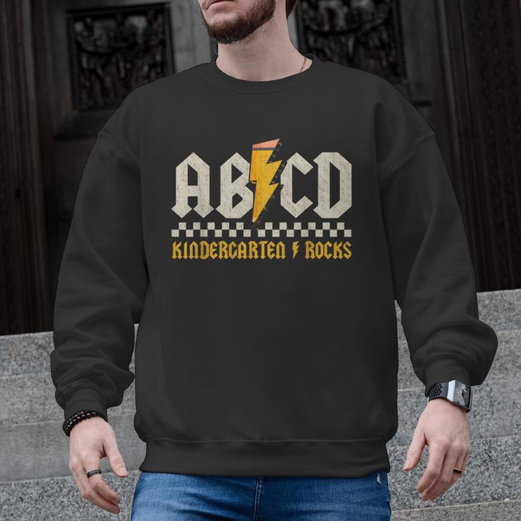 ABCD Kindergarten Rocks Pencil Lightning Students Teachers Men Graphic Sweatshirt