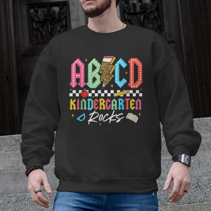 ABCD Kindergarten Rocks Pencil Lightning Teachers Rock Boys Men Graphic Sweatshirt