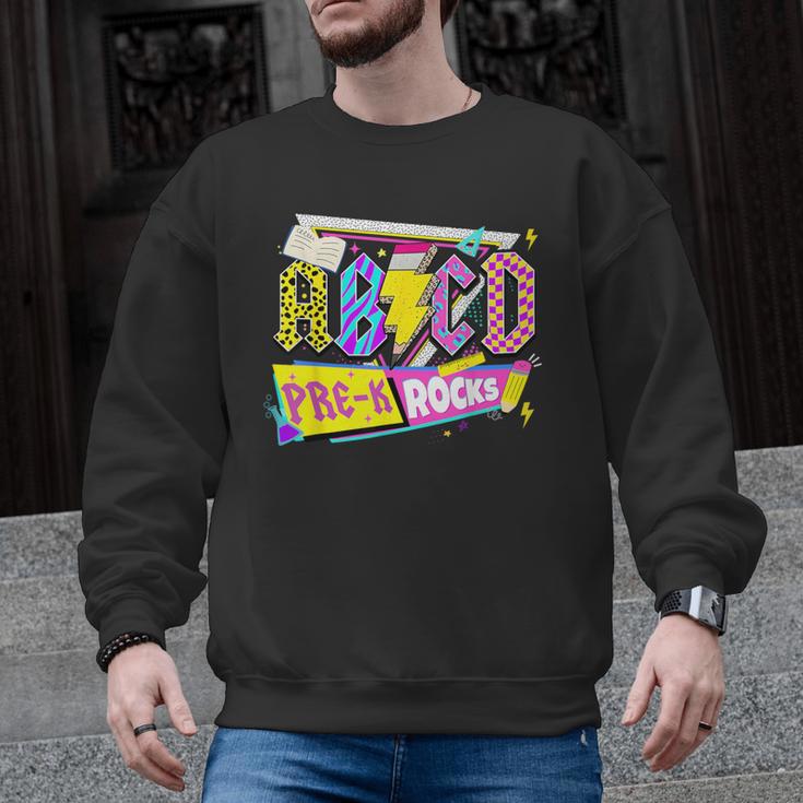 ABCD Pre-K Rocks Back To School PreK Kindergarten Teacher Men Graphic Sweatshirt