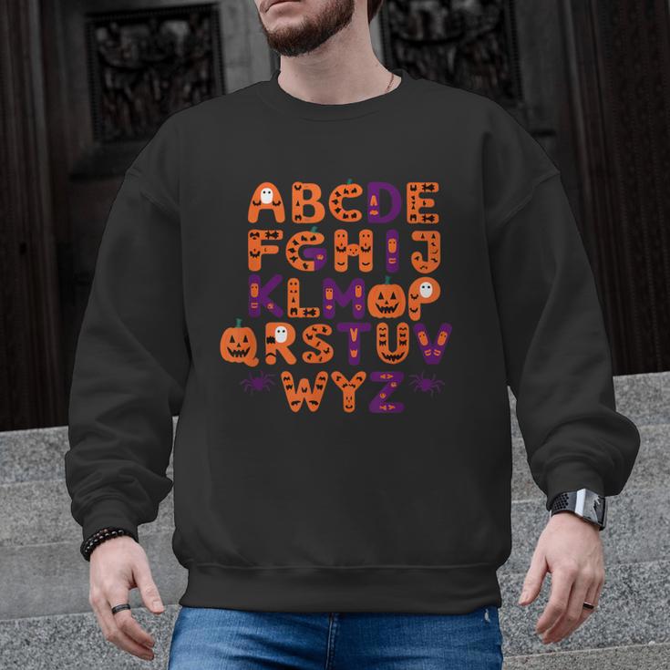 ABCs Learning Kindergarten Teacher Halloween Alphabet Men Graphic Sweatshirt