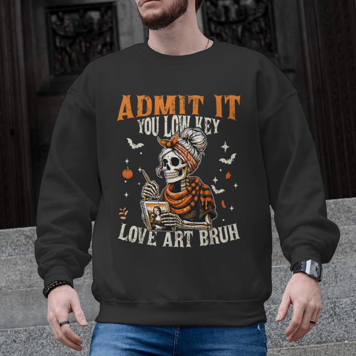 Admit It You Low Key Love Art Bruh Halloween Art Teacher Men Graphic Sweatshirt