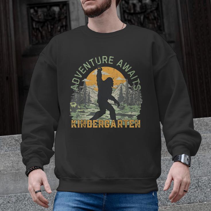 Adventure Awaits Bigfoot Teacher Kindergarten Back To School Men Graphic Sweatshirt