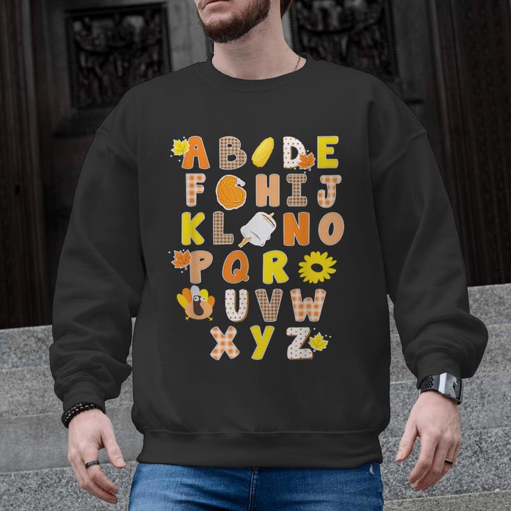 Alphabet Turkey Thanksgiving Costume Preschool Teacher Men Women Men Graphic Sweatshirt