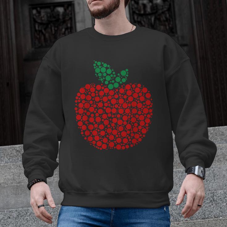 Apple Dot Pattern Art Teacher Appreciation Men Women Humor Men Graphic Sweatshirt