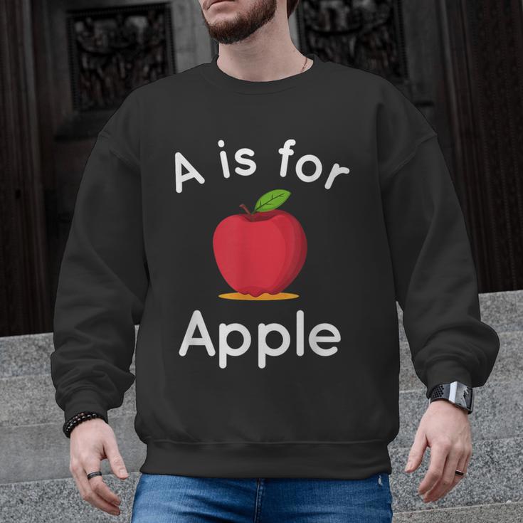 A Is For Apple Toddler Kindergarten Preschool Teacher Men Graphic Sweatshirt