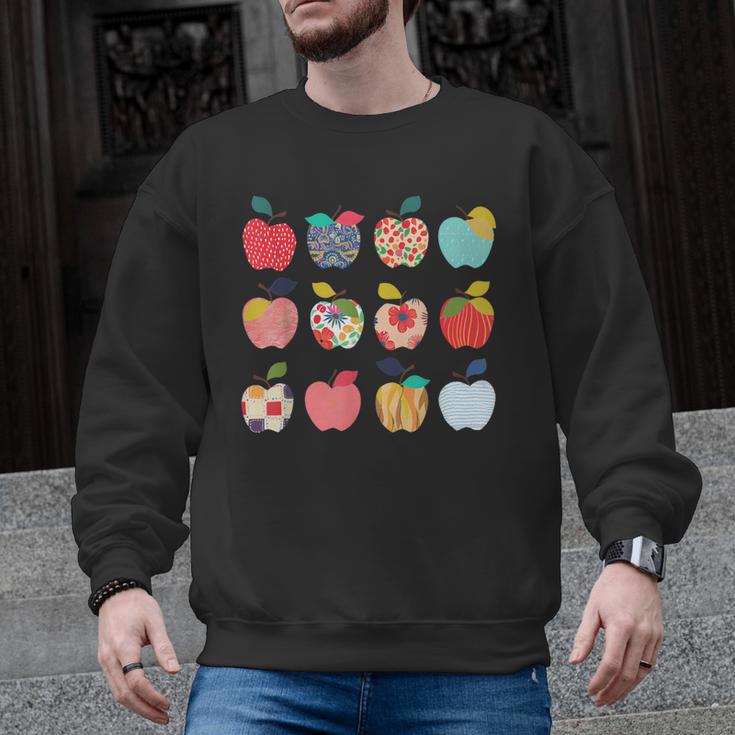 Art Apples Back To School For Teacher Student Men Graphic Sweatshirt