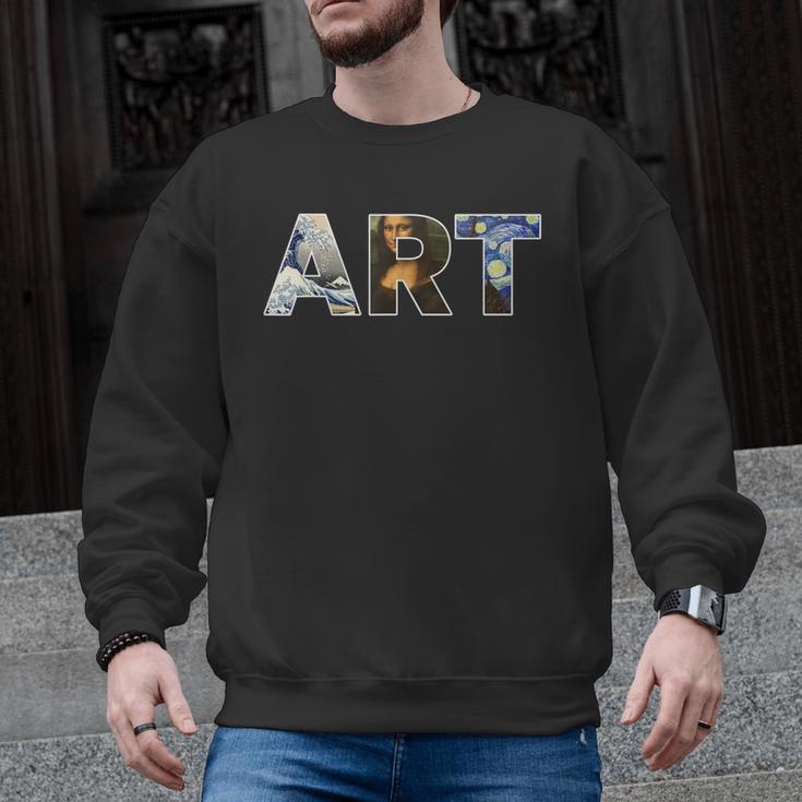 Art Artist Painting Teacher T Shirt Mona Lisa Great Wave For Men Women Men Graphic Sweatshirt