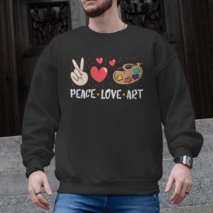Art Teacher Peace Love Art For Artists And Painters Men Graphic Sweatshirt