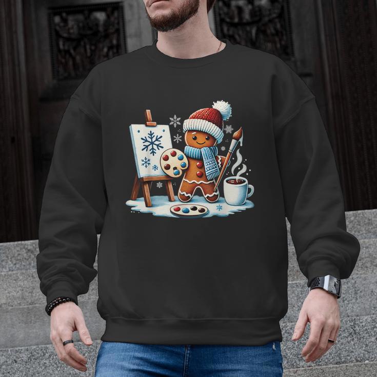Artist Gingerbread Painter Art Teacher Student Christmas Men Graphic Sweatshirt