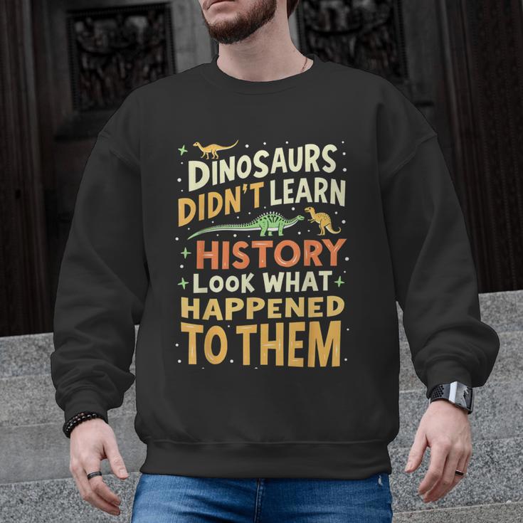 Back To School Dinosaur Social Studies Teacher Student Men Graphic Sweatshirt