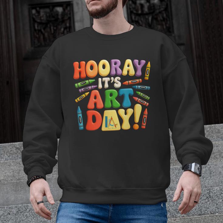 Back To School Hooray It's Art Day Art Teacher Artist Men Graphic Sweatshirt