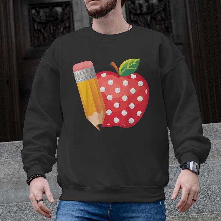 Back To School Pencil And Apple Teacher Student Men Graphic Sweatshirt