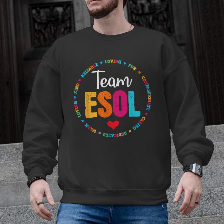 Back To School Teachers Crew Students Team ESOL Teacher Men Graphic Sweatshirt