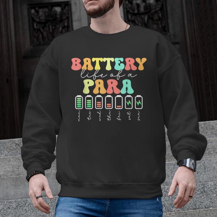 Battery Life Of A Para SPED Parapro Teacher Squad Men Graphic Sweatshirt