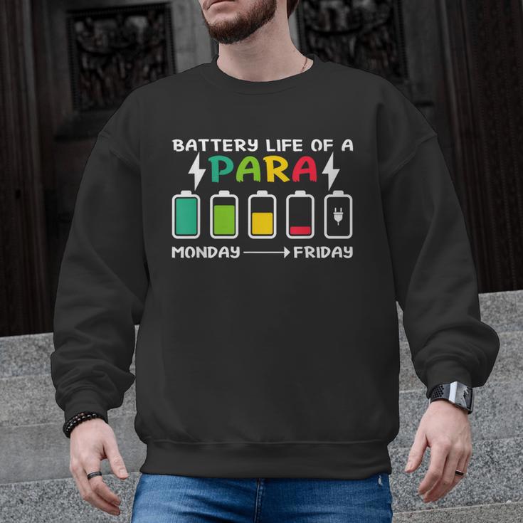 Battery Life Of a Paraprofessional Para Teacher Life Men Graphic Sweatshirt