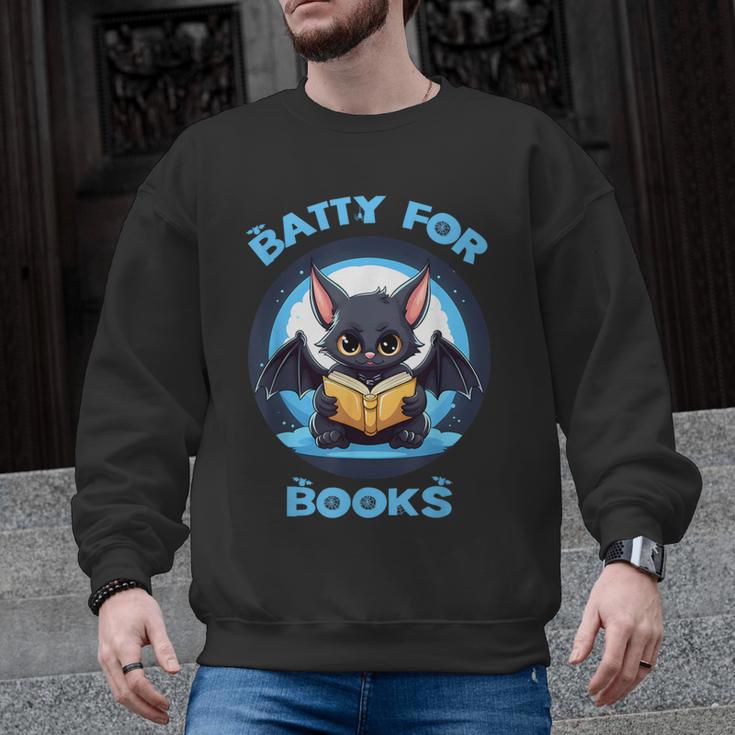 Batty About Books Lover Teacher Librarian Bookish Halloween For Men Women Kids Men Graphic Sweatshirt, trending gift Batty About Books Lover Teacher Librarian Bookish Halloween For Men Women Kids Men Graphic Sweatshirt, trending gift