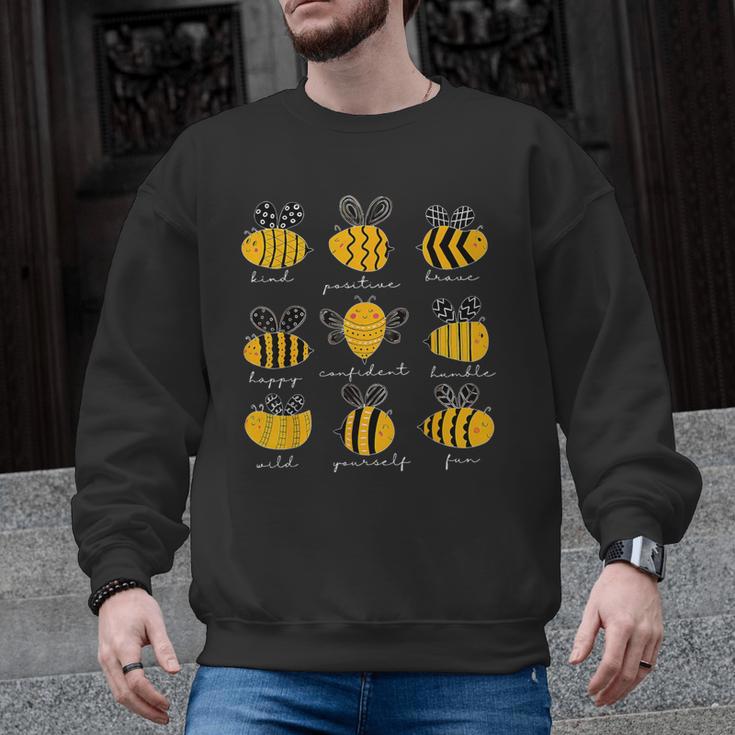 Bee Kind Positive Brave Happy Confident Humble Teacher Men Graphic Sweatshirt