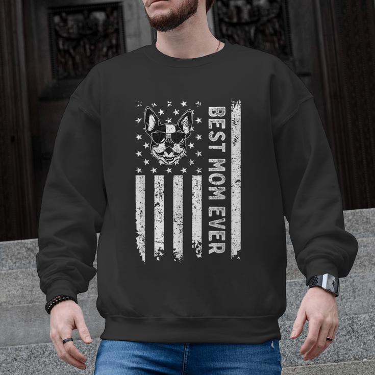 Best Boston Terrier Dog Mom Ever USA Flag For Men Women Kids Men Graphic Sweatshirt
