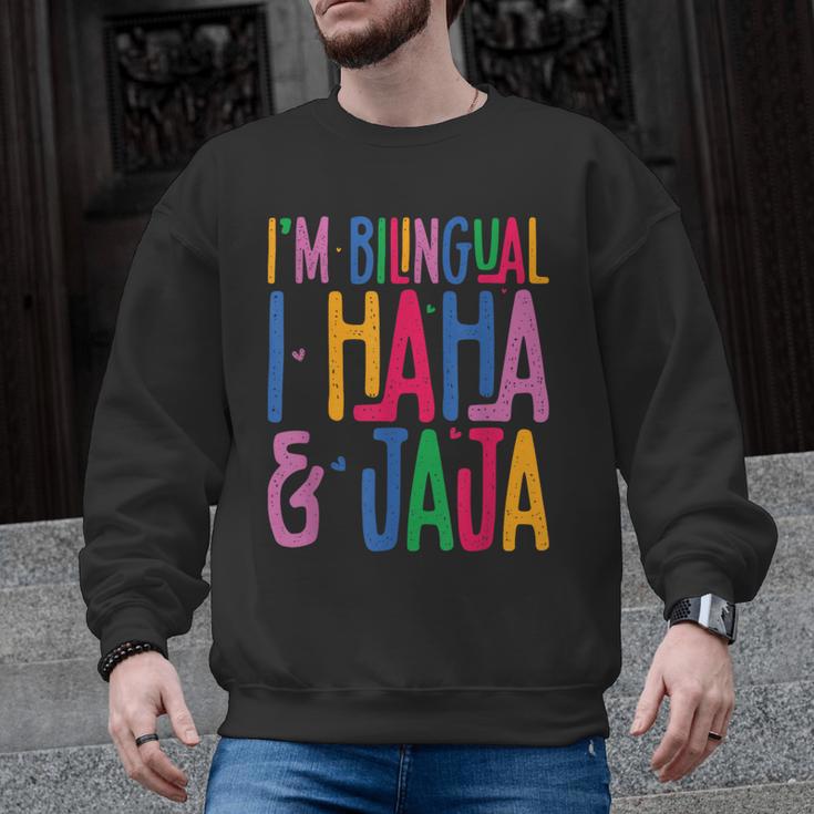 I Am Bilingual I Haha And Jaja Latina Latino Spanish Teacher Men Graphic Sweatshirt