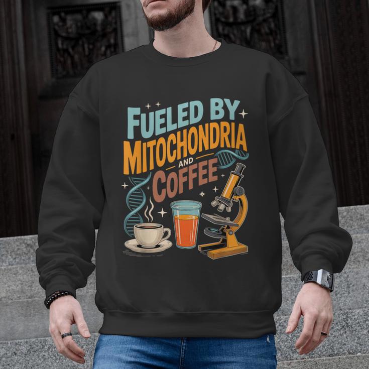 Biology Teacher Science Fueled By Mitochondria Coffee Men Graphic Sweatshirt