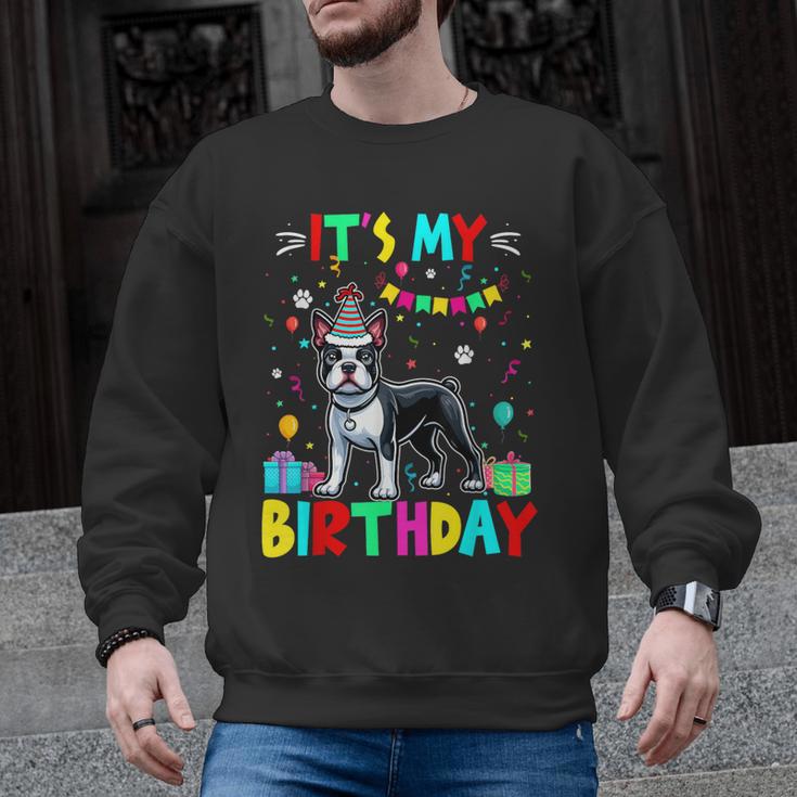 My Birthday Colorful Costume Boston Terrier Party Men Graphic Sweatshirt