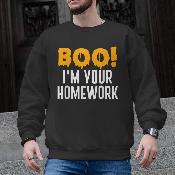 Boo I'm Your Homework Halloween Teacher Costume Men Graphic Sweatshirt