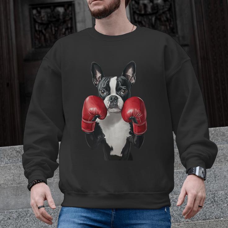 Boston Terrier Boxing Men Graphic Sweatshirt, trending gift