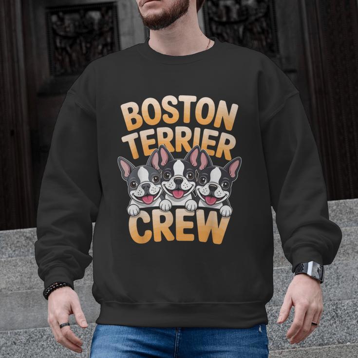 Boston Terrier Crew Cartoon For Dog Owner Pet Boston Terrier Men Graphic Sweatshirt, trending gift