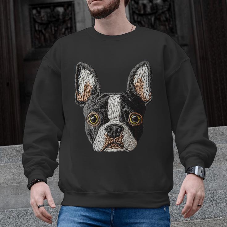 Boston Terrier Cute Puppy Face Dog Lover Pet Owner Men Graphic Sweatshirt
