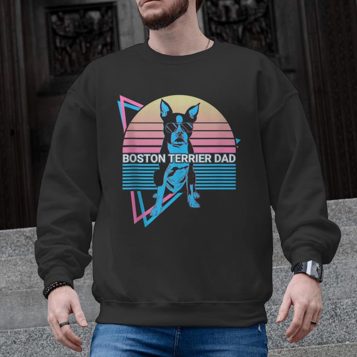 Boston Terrier Dad Retro Men Graphic Sweatshirt