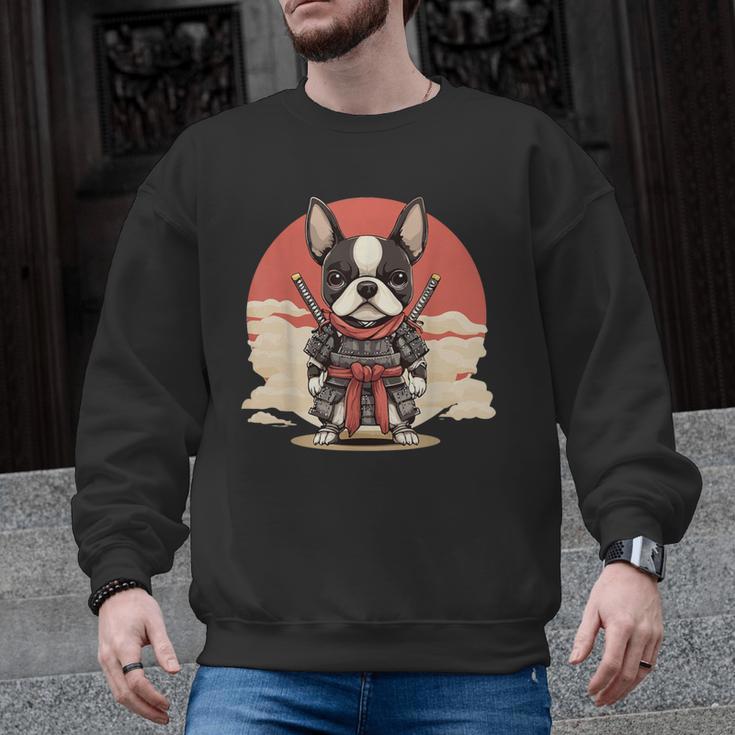 Boston Terrier Dog Japanese Style Samurai Dogs Men Graphic Sweatshirt