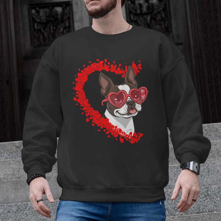 Boston Terrier Dog Mom Dad Valentine’s Day Pet Lover  For Men Women Kids Men Graphic Sweatshirt
