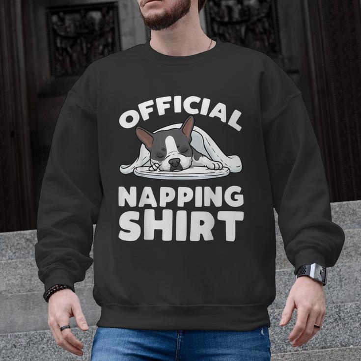 Boston Terrier Dog Official Sleeping Shirt Men Women Kids Men Graphic Sweatshirt