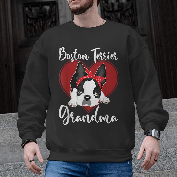 Boston Terrier Grandma Dog Owner Boston Terrier For Men Women Men Graphic Sweatshirt