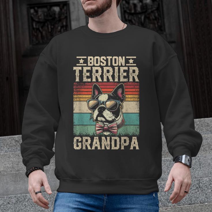 Boston Terrier Grandpa Dog Lover Father's Day Men Graphic Sweatshirt