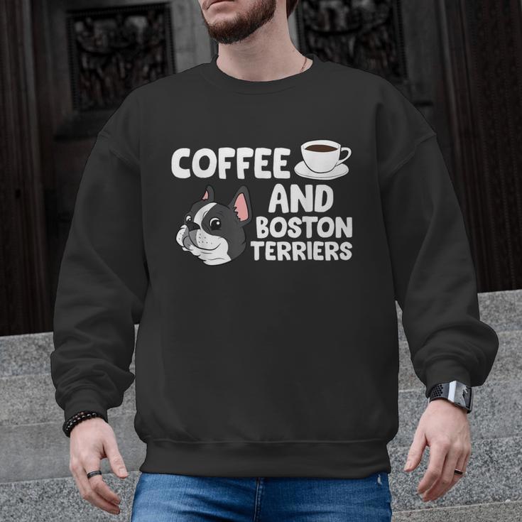 Boston Terrier Lover Coffee And Boston Terriers Men Graphic Sweatshirt