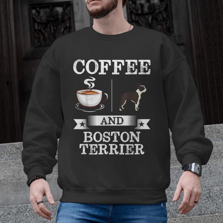 Boston Terrier Shirt Coffee And Boston Terrier Cute Dog  For Men Women Girls Kids Men Graphic Sweatshirt