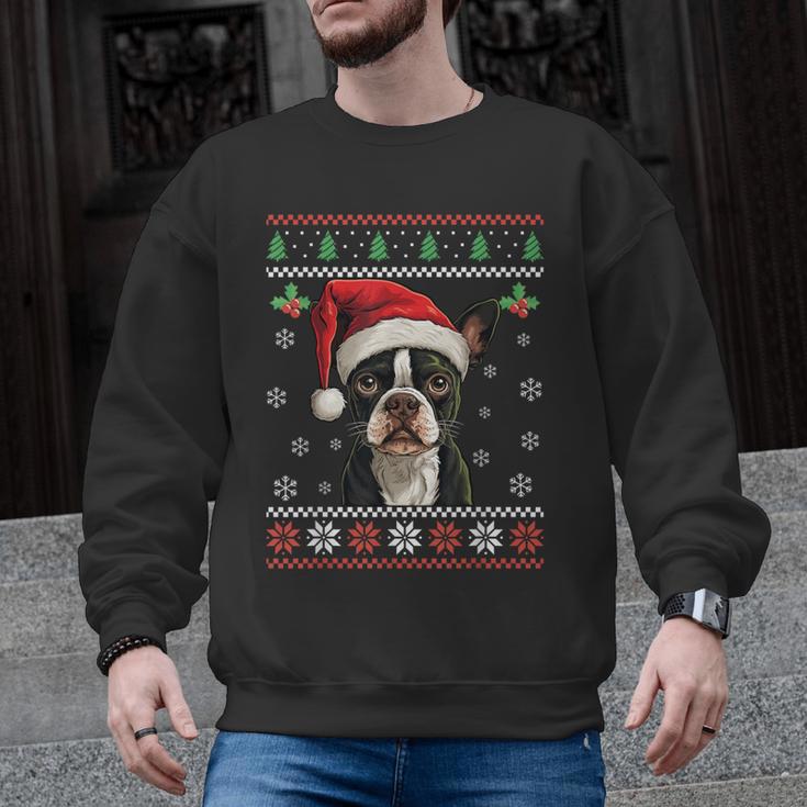 Boston Terrier Ugly Christmas Sweater Xmas For Adults Kids Men Graphic Sweatshirt