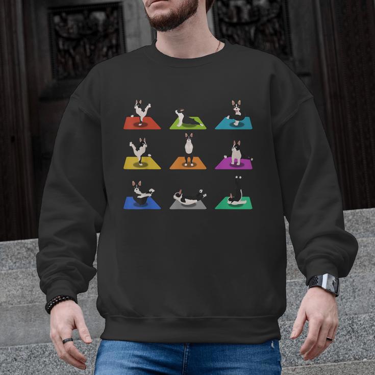 Boston Terriers Yoga Asana Pose And Meditation Men Graphic Sweatshirt