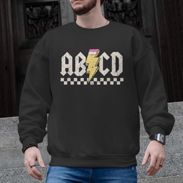 Boys Girls Teachers ABCD Rock Graphic Back To School Class Men Graphic Sweatshirt