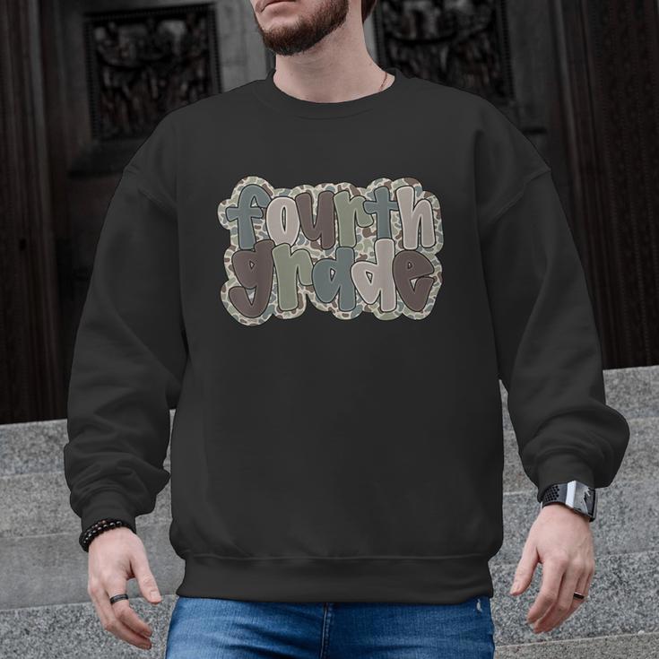 Camo Team 4th Grade Squad Back To School Teacher Kids Boys Men Graphic Sweatshirt