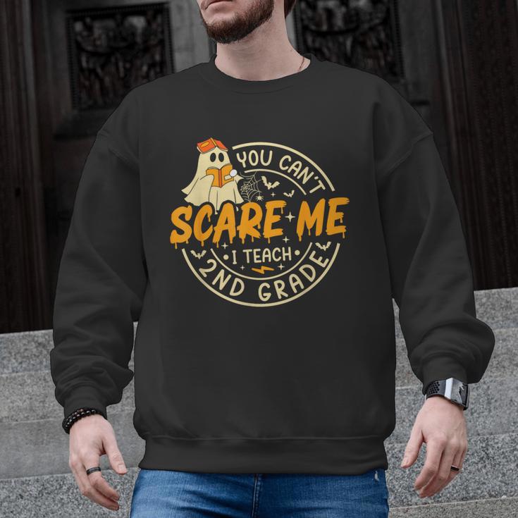 You Can't Scare Me I Teach 2nd Grade Teacher Halloween Ghost Men Graphic Sweatshirt