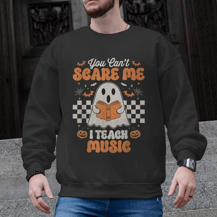 You Can't Scare Me I Teach Music Retro Teacher Halloween Men Graphic Sweatshirt