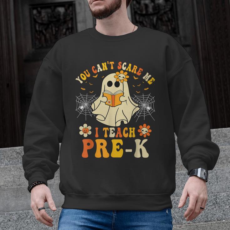You Can't Scare Me I Teach Pre-K Halloween Teacher Ghost Men Graphic Sweatshirt