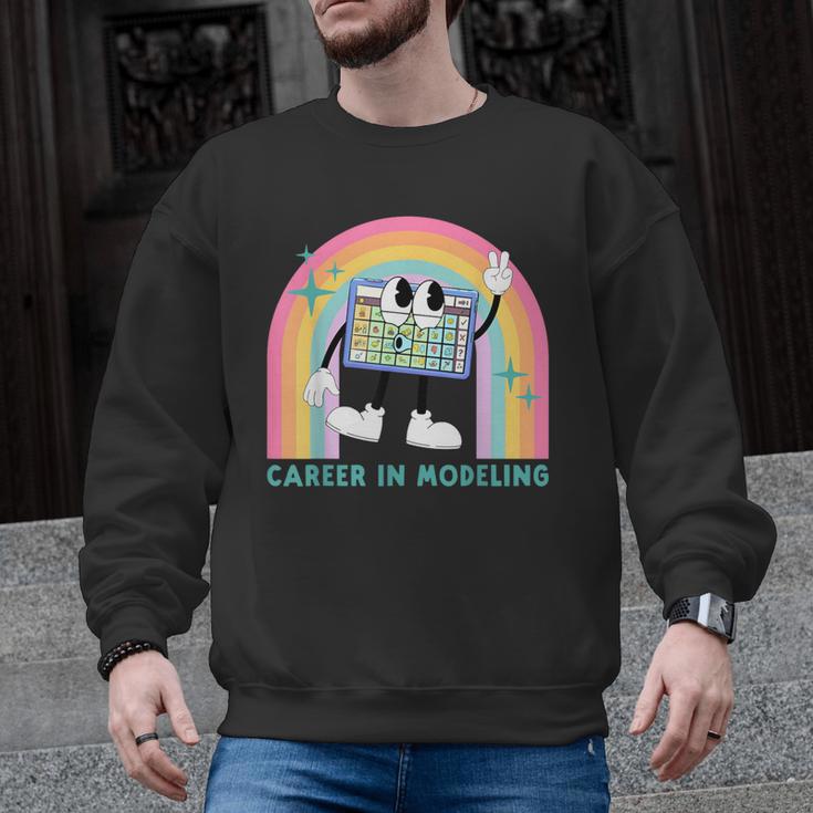 Career In Modeling AAC Teacher SLP SPED Communication Autism Men Graphic Sweatshirt